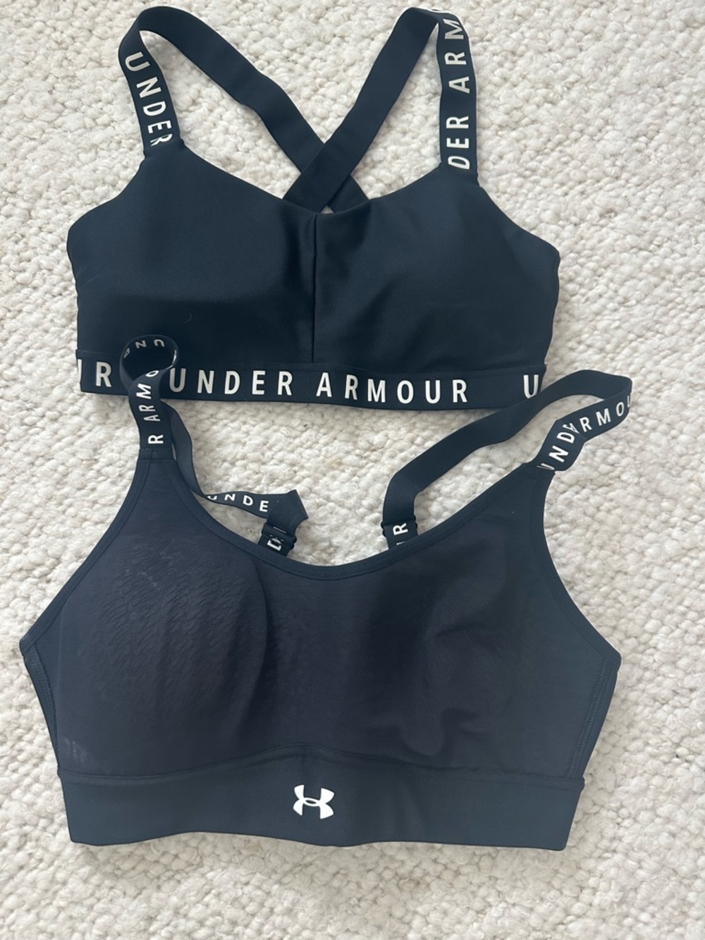Under Armour Black Women's Crossback & Classic Logo Sports Bras (2-Pack)